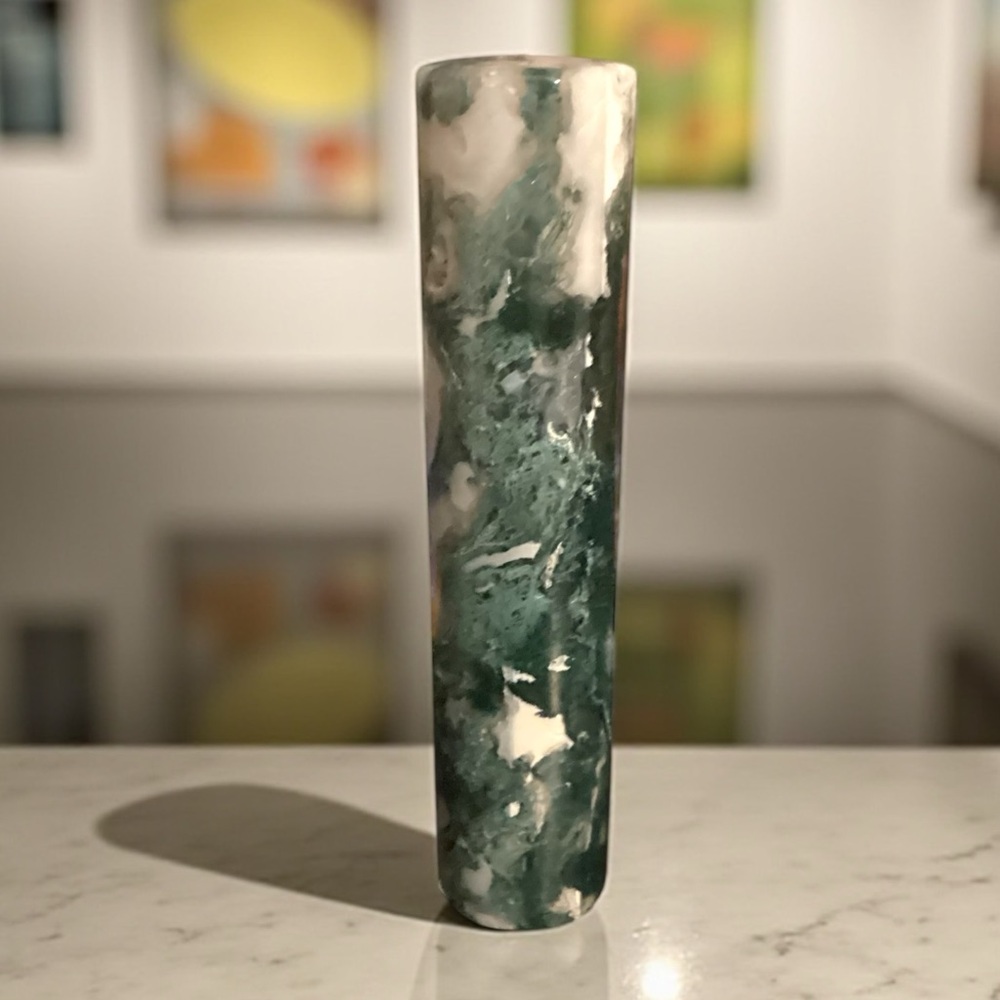 Moss Agate Crystal Massage Roller/Tower